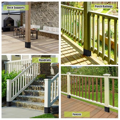 4x4 Post Base 8pcs,Post Brackets (Inner Size 3.6"x3.6") Post Anchor - size: 4X4 8PCS