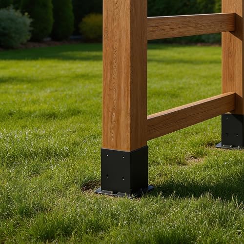 1Pcs 17" Fence Post Anchor Ground Spike|Black Powder-Coated| 6"x6" - size: 6"x 6"