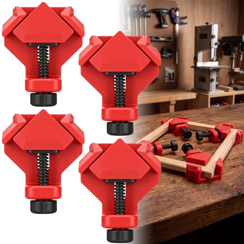 Chumia 4 Pack 60/90/120 Degree Corner Clamps for Woodworking Adjustable