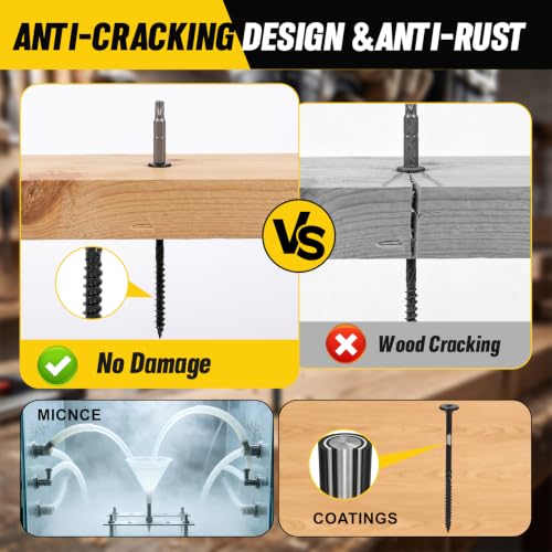 #14 x4-1/2'' Heavy-Duty Outdoor Deck Screws,Multi-Purpose Framing Screws - size: #14 x 4-1/2"