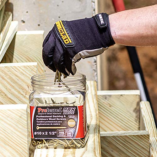 MAX Drive Professional Decking & Outdoors Wood Screws, Bronze SKT® Coating - 1500 Hour Salt Spray, #10 X 2-1/2",6 Lobe 25 Drive (240pcs with 1 Bit in Jar) Model Number: V56101 - size: #10 X 2-1/2", style: Bronze SKT Coating