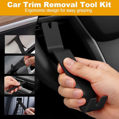 8Pcs Auto Trim Removal Tool Kit Non-Scratch Pry Tool Clip Pliers Black - color: black, size: 8 PCS