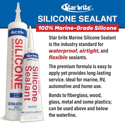 STAR BRITE Marine Silicone Sealant White - Waterproof - size: 10.3 fl oz