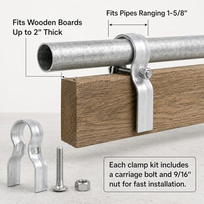 8 Pack Horse Panel Clamps Wood Boards, Fit 1-5/8" Livestock Corral Panels