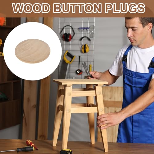 uxcell 20Pcs Wood Button Plugs, 35mm / 1.38" Hardwood Screw Hole Plug Mushroom Wooden Caps Buttons Beech Wood Plug for Furniture Woodworking Craft Decor (45mm x 35mm) - size: 45mm x 35mm