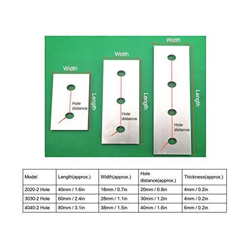 10Pcs Joining Plate Aluminum Flat Connecting Reinforcement Vertical Connection Tool Flat Straight Corner Brace Plates(4040)