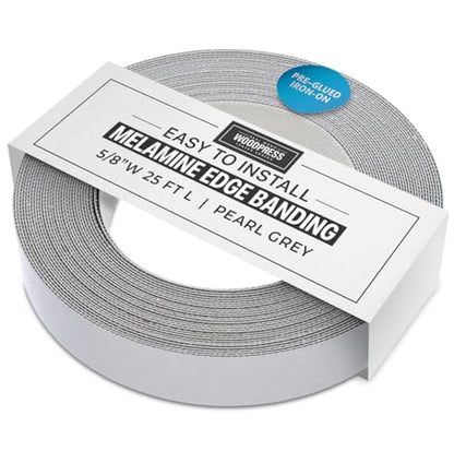 5/8 inch Grey Pearl Pre-Glued Melamine Edge Banding, 25 ft - size: Width: 5/8"
