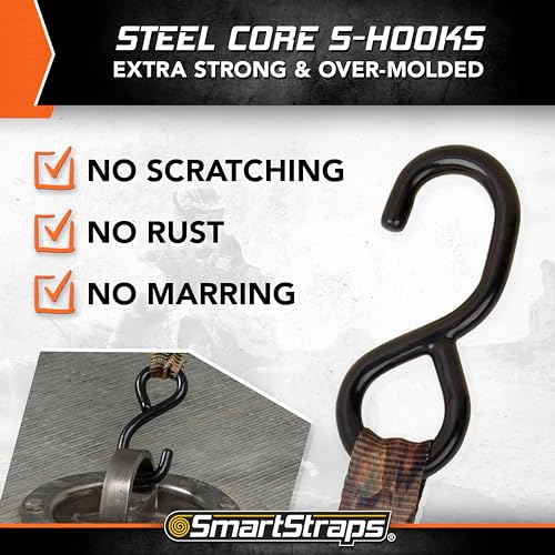 SmartStraps 10 ft Retractable Ratchet Straps, 2 Pack, 3,000 lb, Camo - color: Camo-2 Pack, size: 2 Pack