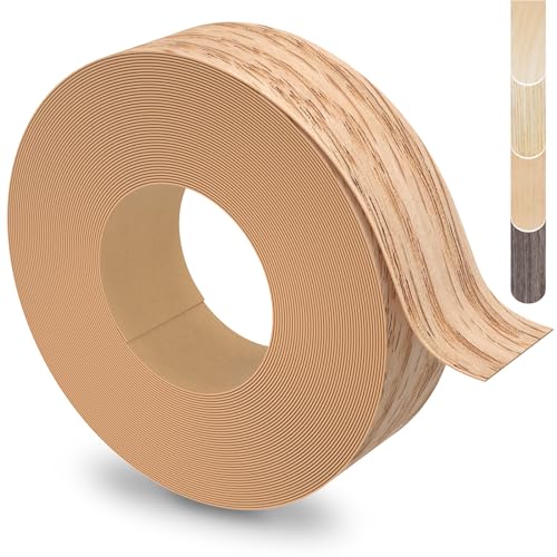 Red Oak Edge Banding, 2 inch x 25ft Plywood Veneer Wood Edge Banding, Preglued Wood Tape Banding for Cabinet Repair - color: Red Oak, size: 2"x 25ft