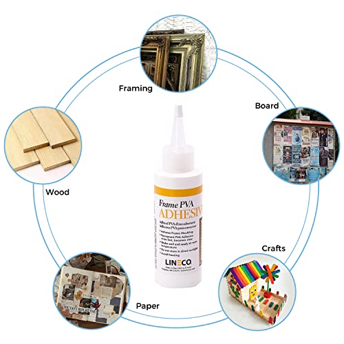 Lineco Frame PVA Adhesive, Acid Free, Dried Clear and Flexible, 4 oz - size: 4 oz