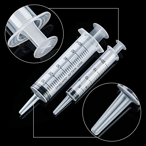 Boao 10 Pack Plastic Syringes Without Needle Epoxy Resin 20 ml,60 ml - size: 20 ML, 60 ML