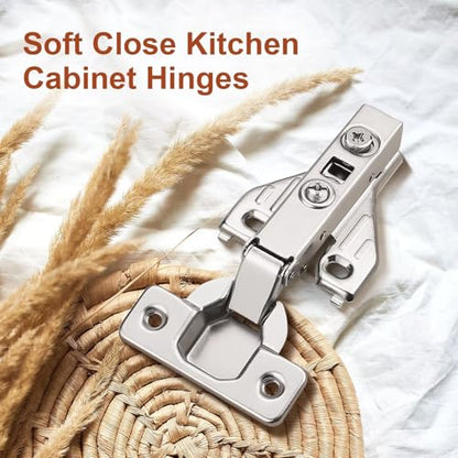 Probrico 24 Pairs Soft Closing Cabinet Hinges - Full Overlay Concealed Face Frame Corner for Kitchen Cabinets - size: 24 Pairs