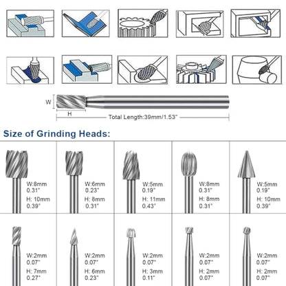 shengbenhao Wood Carving Bits Engraving Router Bit 20pcs