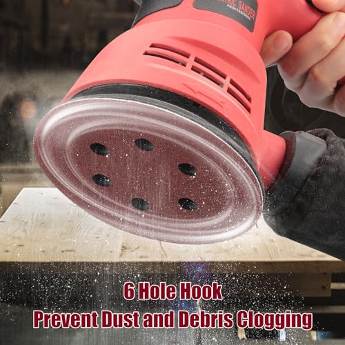 100PCS 6 Inch Sanding Discs 40 Grit Sandpaper for Orbital Sander - style: 6 Hole-Red