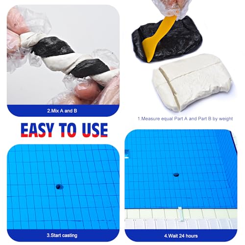 Epoxy Putty White - 8oz / 227g 2‑Part Fast Repair Pool & Plumbers Putty, Strong Adhesive Seals leaks, Cracks, Holes; Works Underwater & Above‑Water. Bonds Metal, Tile, Plastic, Ceramics for Sculpting
