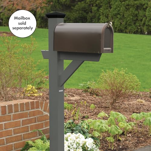 Highwood AD-MLBX1-CGE Hazelton Mailbox Post, Coastal Teak - color: Coastal Teak