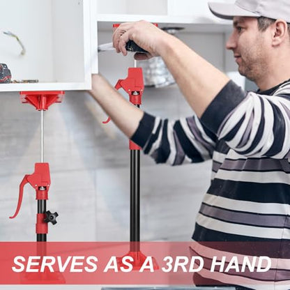 Cabinet Jack Support Pole, 19.7" to 45.3" Third Hand Tools Adjustable Support Pole, 3rd Hand Support System for Upper Cabinet Installation, Each 78 LB Capacity, 2 Pack - size: 19.7"-45.3" | 2PC