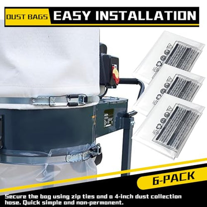70002 Clear Plastic Dust Collection Bags, 20-Inch x 43-Inch, 6 PCS - style: 6 PCS