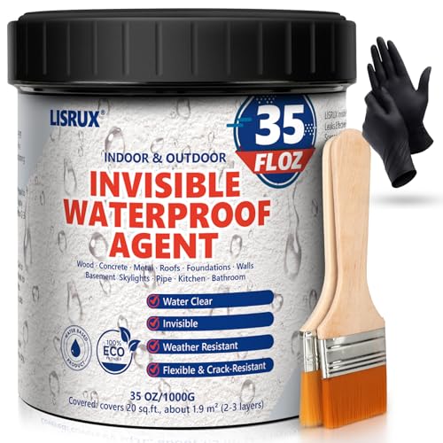 Waterproof Sealant 35 oz, Clear, Transparent Waterproof Coating, Water-Based Invisible Waterproof Agent for Roof, Wall, Garden, Terrace, Indoor and Outdoor Use - size: 35 FL OZ