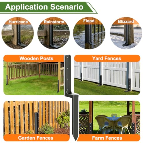 HJZALMI 1PCS Fence Post Repair Kit, Fix Broken 4x4/6x6 Wood Post