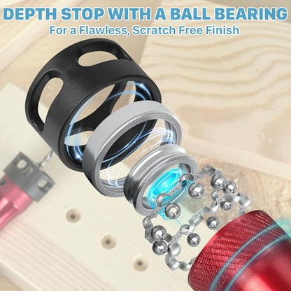 KEENTECH 10-in-1 Countersink Drill Bit Set with Ball Bearing Depth Stop - style: Countersink Bits