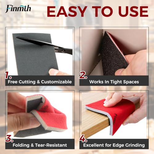 50Pcs Sanding Sponges Wet & Dry Sponge Sanding Blocks 180-3000 Grit 3x4 in