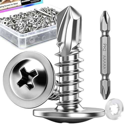 mxuteuk 480PCS #8×5/8" Self Tapping Screws,410 Stainless Steel - size: SV #8×5/8"