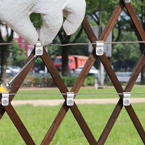 60PCS Stainless Steel Wire Fence Clips with Screws for 12-16 Gauge Fencing