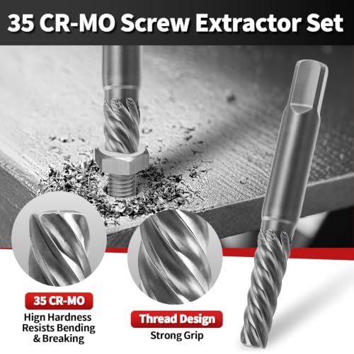 15PCS Stripped Screw Extractor Set - Easy Out Broken Bolt Extractor Kit