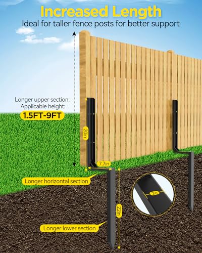 Longer Reinforced Fence Post Repair Kit - 41 Inch - size: 4 Pack Reinforced