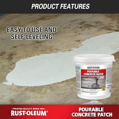Rust-Oleum 369667 Pourable Concrete Patch, 5 lb Pail, White