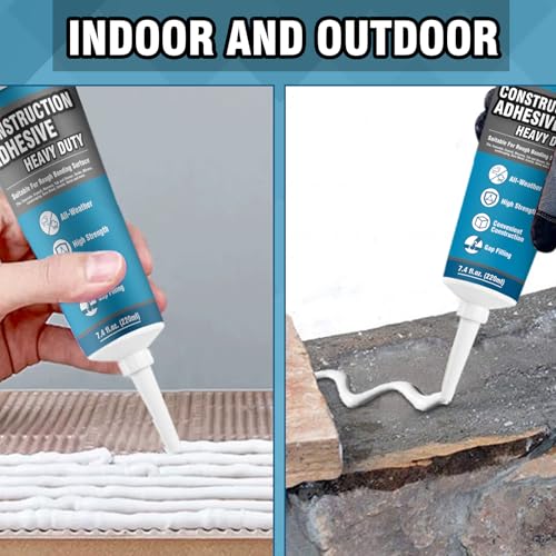 Construction Adhesive Heavy Duty, Cement Glue for Concrete, Floor, Wall, Stone, Wood and More, 7.4 Ounce Tile Squeeze Tube, Suitable for Rough Bonding Surface (220ml*1) - style: 220ml*1