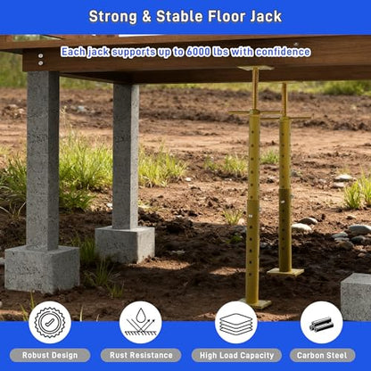 2PCS House Floor Jacks for Leveling,19"-36" Adjustable Screw House Jack Post Pole for Lifting, Heavy Duty Steel Telescoping Jacks Post for Beam Roof Joists Leveling, Crawlspace and Basement Support