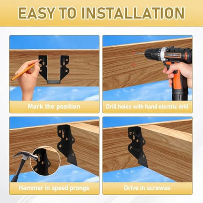 32 Pack 2x4 Joist Hanger Face Mount 20 Gauge Steel Beam Timber Support - size: 32 PCS, style: 2''X4''