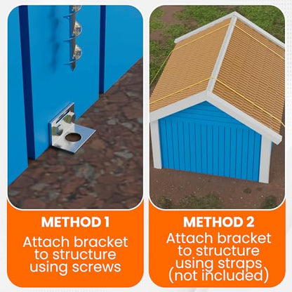Ground Anchors Screw In - 24" Set of 4,6,8 with Brackets and Drill Bit - Earth Anchors - Mobile Home Anchors - Storage Shed Anchor Kit - Swing Set Anchors for Metal Swing Set - Playset Anchors - Ties - style: 8 X 24"