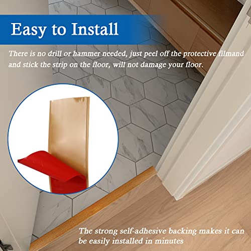 FONUNO Vinyl Floor Transition Strip Self Adhesive Threshold Strip 1.57" W - color: Light Brown, size: 4cm, 10Ft