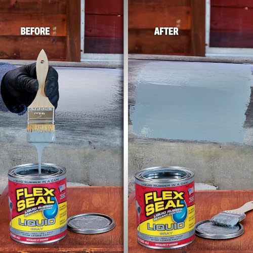 Flex Seal Liquid Rubber Sealant Coating, Waterproof, Gray, 32 oz - color: Gray, size: 32 oz