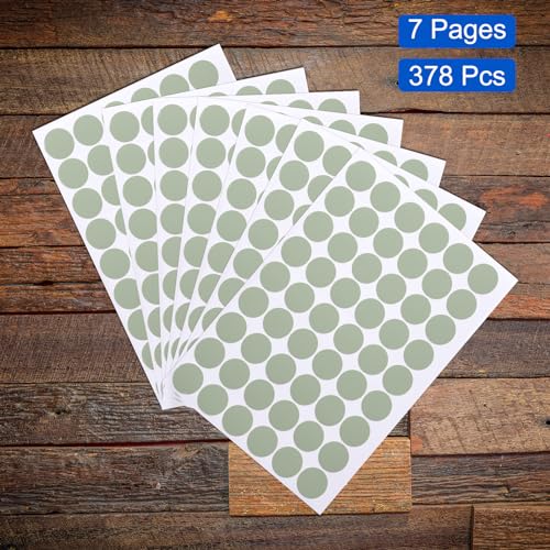 uxcell 7 Sheets/378PCS Self Adhesive Screw Hole Stickers, 2.1cm/0.83" PVC Screw Hole Covers Hole Stickers for Furniture Wood Cabinet Wall Desk Table Bookcase, Tea Green - color: Tea Green