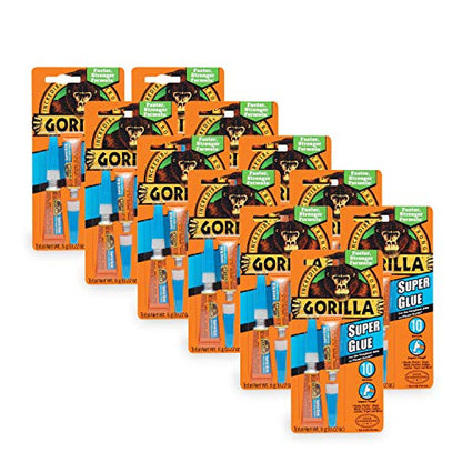 Gorilla Super Glue, Two 3 Gram Tubes, Clear, (Pack of 11) - size: 11 - Pack