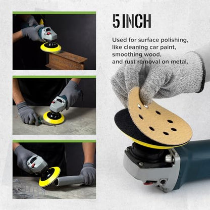 2 Pack 5 Inch Hook and Loop Sanding Pad for Sanding Discs with 5/8-11 Thread and Foam Pad Angle Grinder Drill Sanding Attachment for Wood Metal Working - style: 2 Pack 5 Inch with 5/8-11 Threads