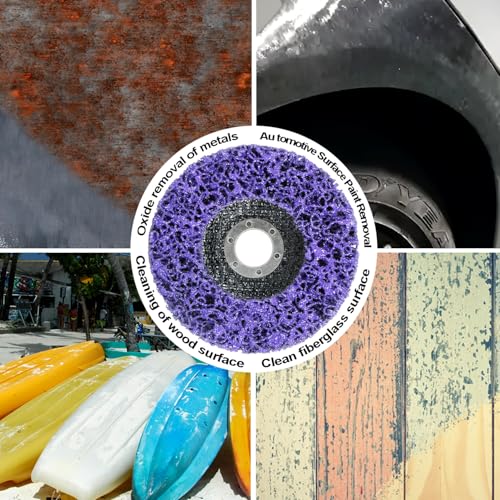 Paint Stripping Discs 12-Pack, 4-1/2" Purple Strip Disc Wheel for Angle Grinder, Ideal for Paint, Rust, and Grime Removal, Metal and Wood Stripping - style: 12 pack purple 4-1/2"