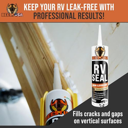 BEEST RV Roof Sealant (Non-Leveling) - Lap Sealant for RV Roof, Windows, Skylight, Campers - Waterproof Caulking Sealer for Vertical Surface - Elastomeric Caulk Sealer for Camper & Trailer (Pack 4) - size: Pack 4