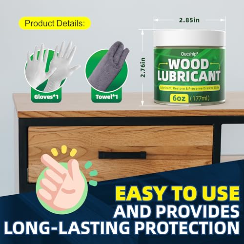 Wood Wax, 6 oz Paste Wax, Smooths Sticking Drawers and Doors