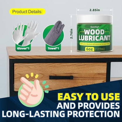 Wood Wax, 6 oz Paste Wax, Smooths Sticking Drawers and Doors