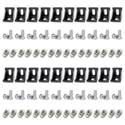 20 Sets 4040 Aluminum Extrusion Accessories Hardware T Slot Bracket