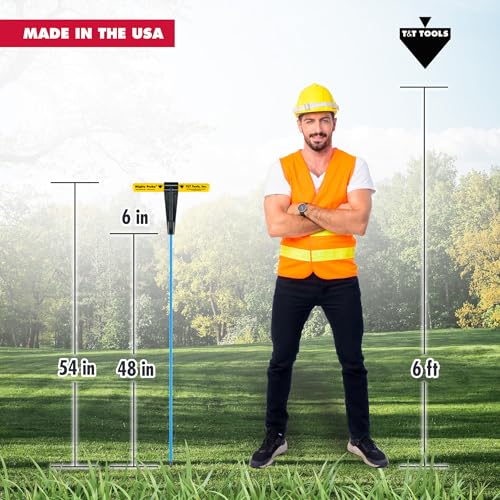 T&T Tools 54-Inch Mighty Probe Metal Soil Probe – 3/8" Hex Rod - 1 Pack - size: 54-Inch Long Overall w/ 3/8" Metal Hex Round Rod