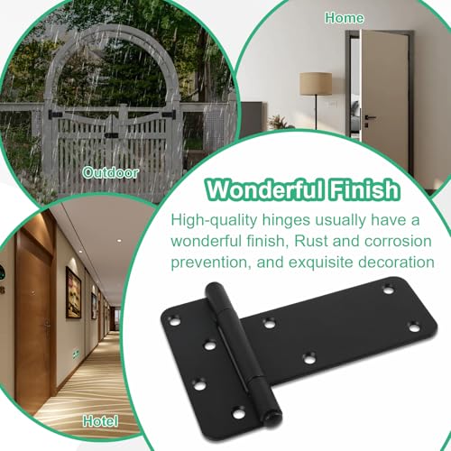 5“ Gate Hinges,260 Lbs Capacity, Matte Black,2 Pack Heavy Duty Hinge - size: 5“-2 pcs-Matte Black
