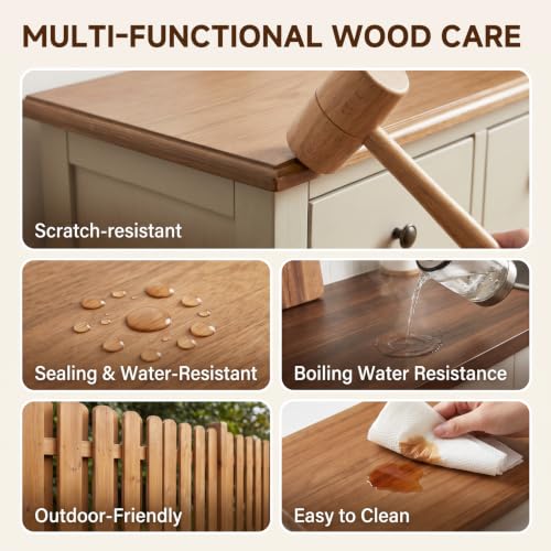 Wood Stain, Water Based Wood Stain and Sealer 2 in One,No Priming, No Top Coat Required, Fast Drying|Low Odor|Non-Toxic, Perfect for Indoor and Outdoor Furniture(6.35 oz Transparent)
