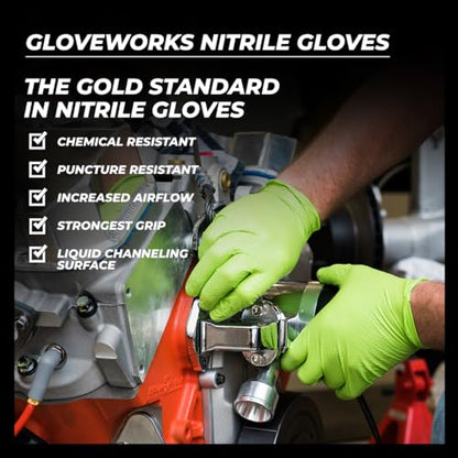 GLOVEWORKS HD Green Nitrile Industrial Disposable Gloves, 8 Mil, Latex-Free, Raised Diamond Texture, XX-Large, Case of 1000 - size: XX-Large, style: Case of 1000