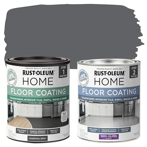 Rust-Oleum Home Interior Floor Semi-Gloss Charcoal Gray Coating Kit - color: Charcoal Gray